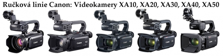 Videokamery Canon v typové sérii XA: modely této řady 